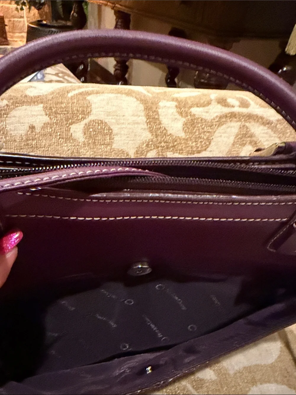 Franklin Covey Structured Purple Tote Handbag - Women's Bag